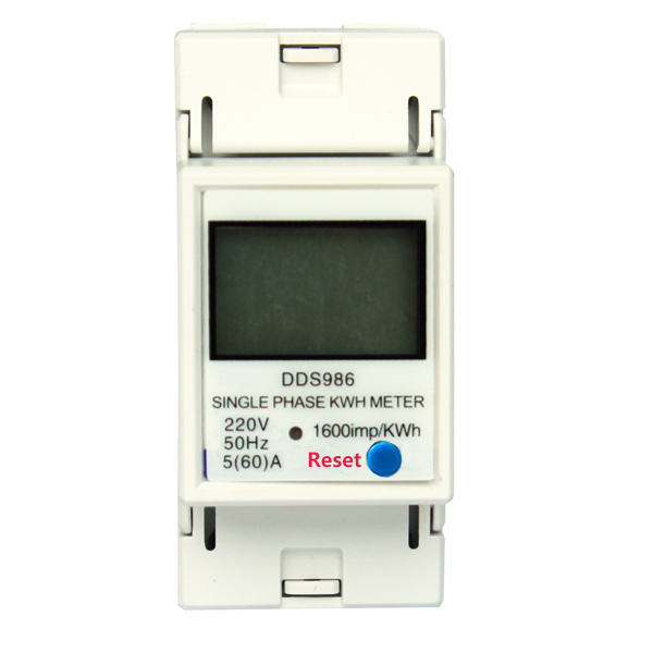 DDS986 Single Phase Electronic Active Energy Meter with DIN Rail Mounting