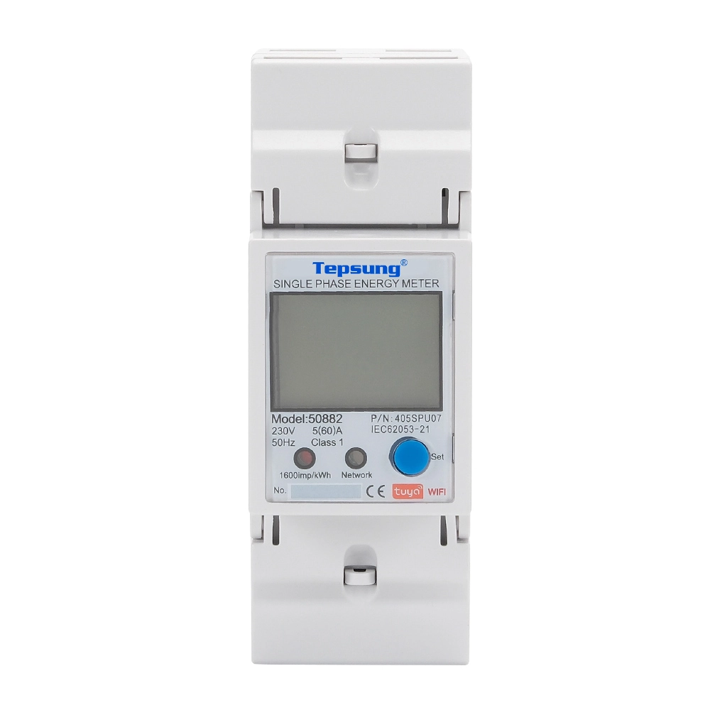Single Phase Two Wire WIFI Tuya Digital Din Rail Smart Energy Meter for Home Use from China manufacturer - Tepsung.webp